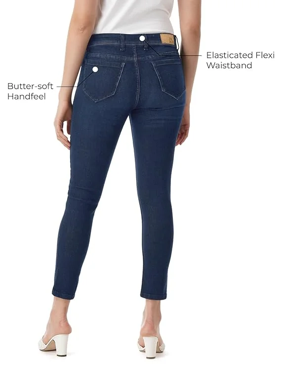 inkd Women's Buttersoft Mid-Rise Skinny Fit Jeans- Stretchable